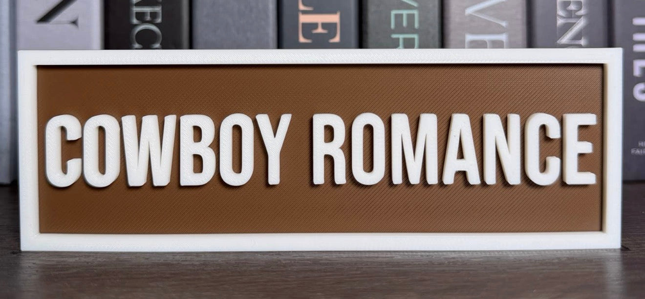 Cowboy Romance Bookshelf Sign