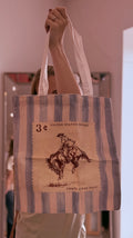 Cowboy Striped Canvas Tote