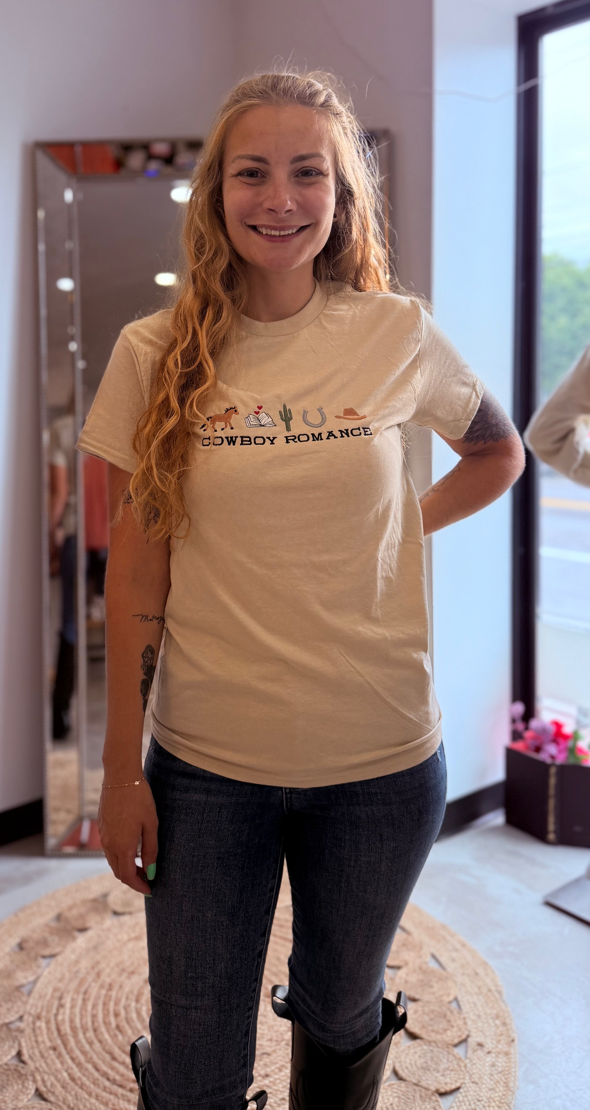 Cowboy Romance Embroidered Tee