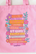 Rad Readers Bookish Literary Book Pink Bookworm Tote Bag