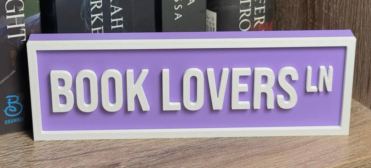 Book Lovers Lane Bookshelf Sign
