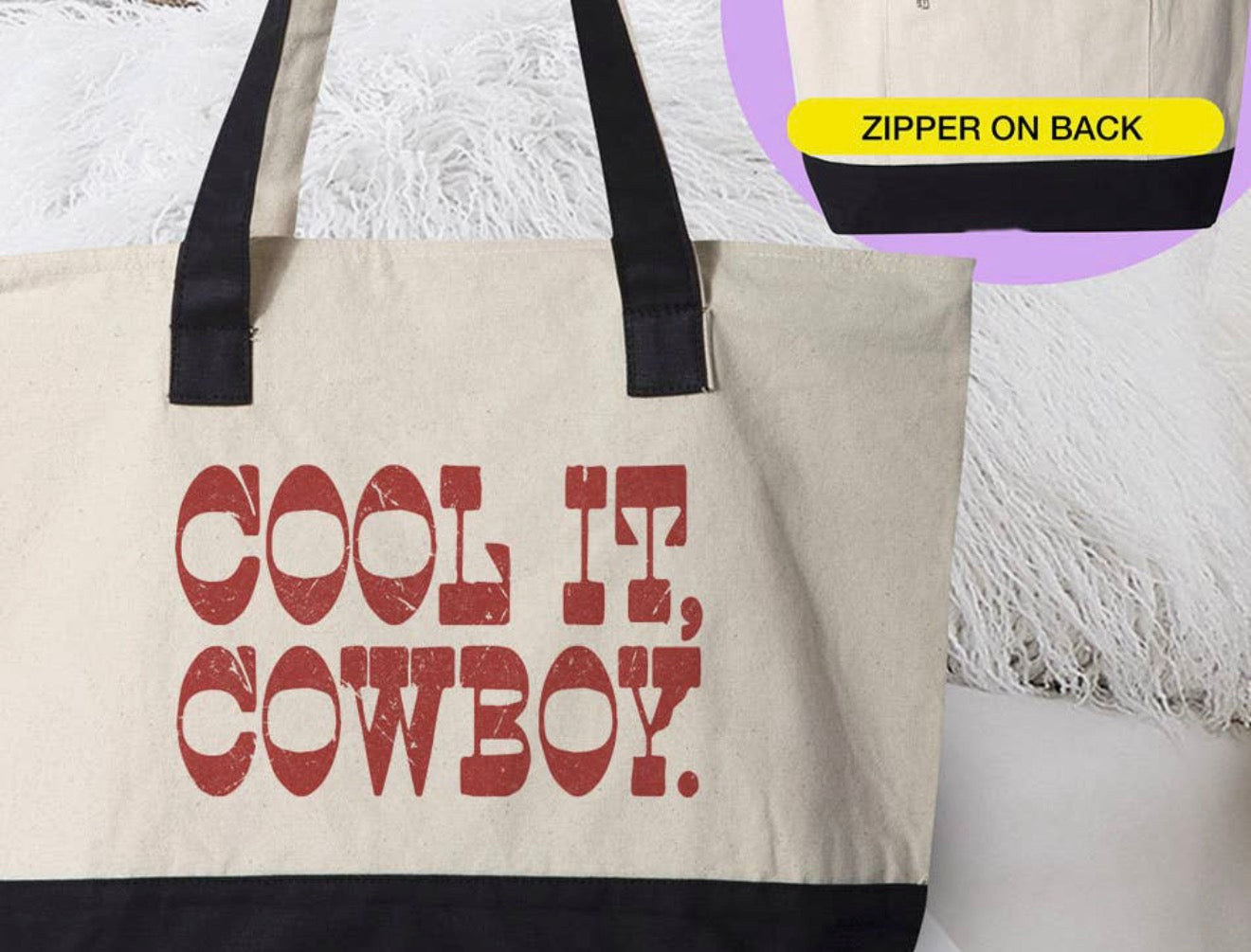 Cool It Cowboy Canvas Tote