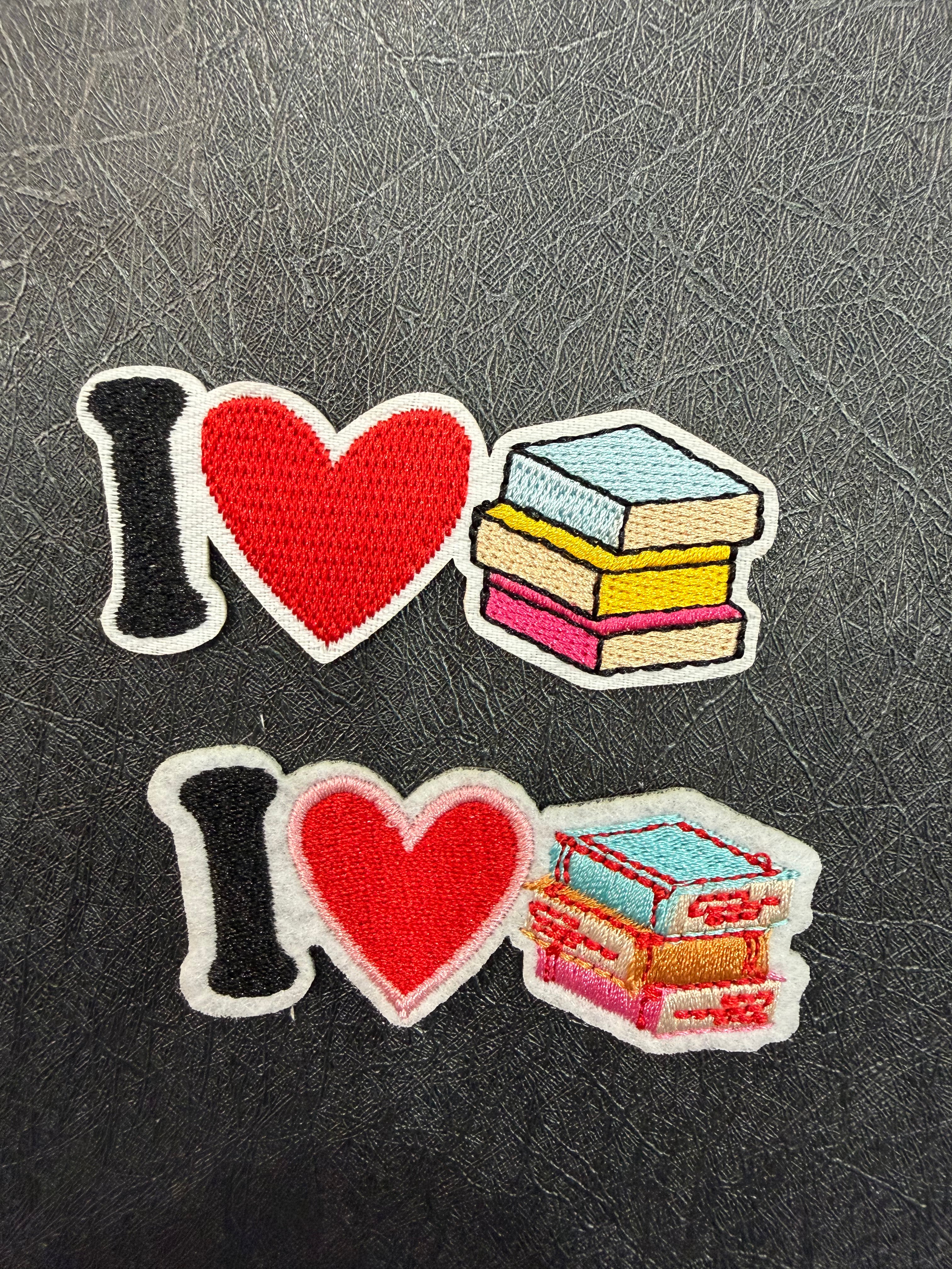 I <3 book stack patch