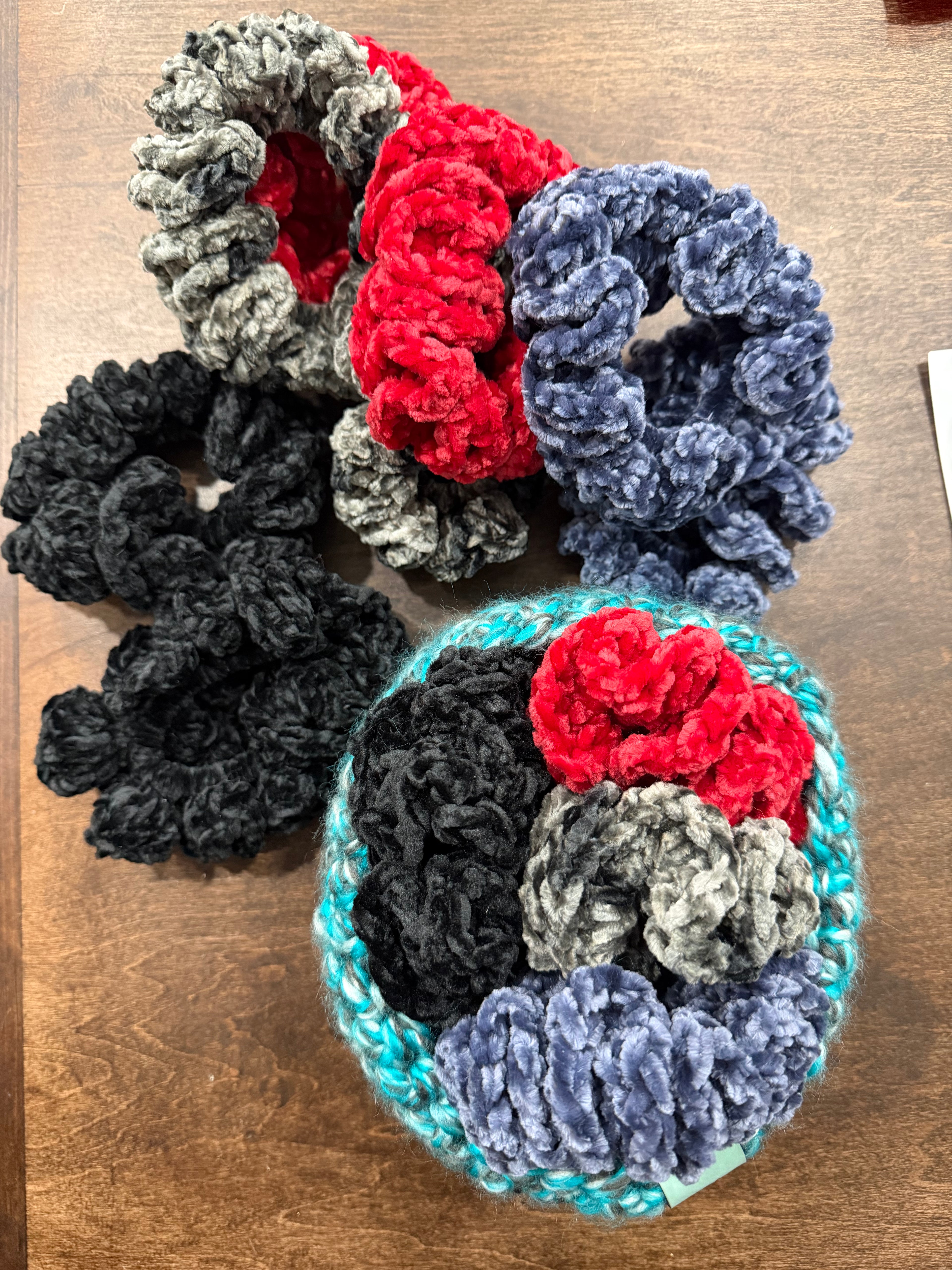 Velvet Scrunchies - Made by Elizabeth in Knots
