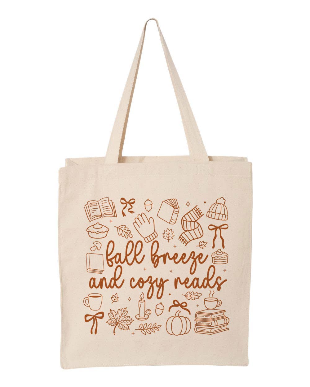 Fall Book Lover Bookish Canvas Tote Bag